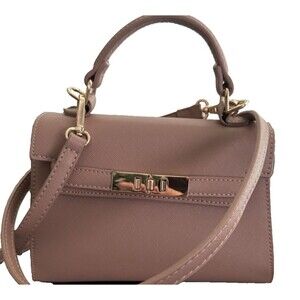 Women Miztique Beige Vegan Leather Crossbody Handbag Purse Handle or strap